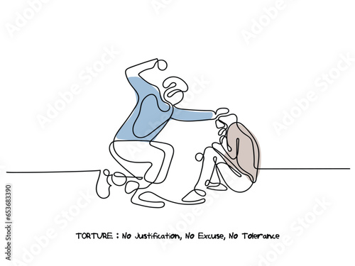 illustration of a man abusing his wife line art