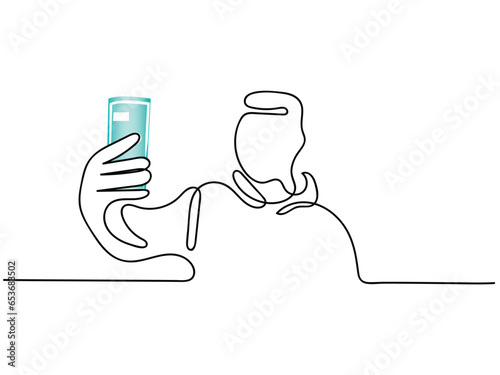 a person taking selfies
