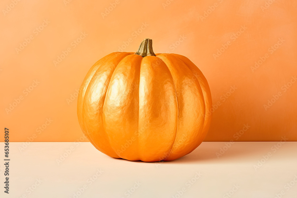 Mockup of a pumpkin sitting on top of a table Mockup of a pumpkin sitting on top of a table