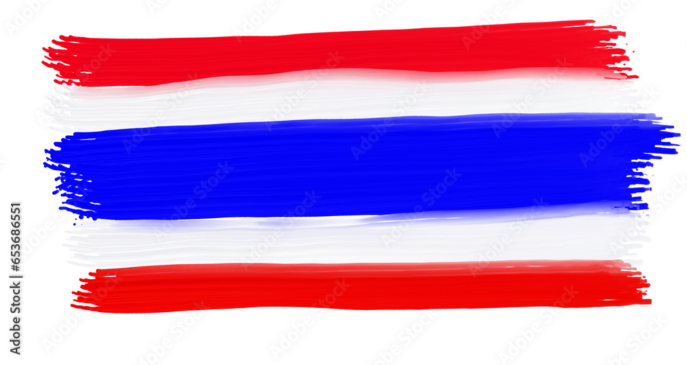 Thai flag with paint strokes - obrazy, fototapety, plakaty 