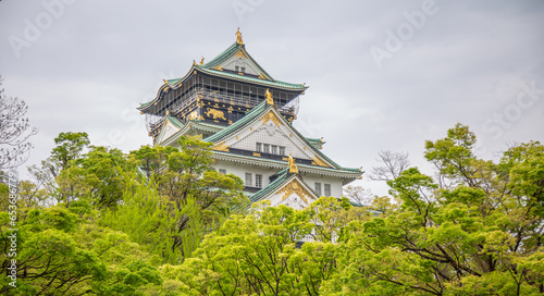 Beautiful castel in Osaka, Japan.