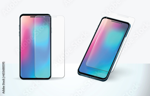 Screen Protection Tempered Glass Mockup 