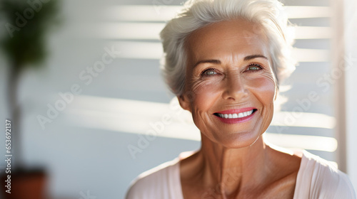 Free Download A close-up shot highlighting the inner beauty and wisdom of a mature senior lady, face skin care beauty - GFXLoad