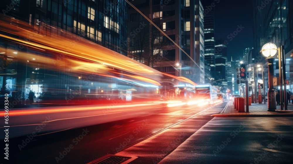 Obraz premium Night city road lights with long exposure