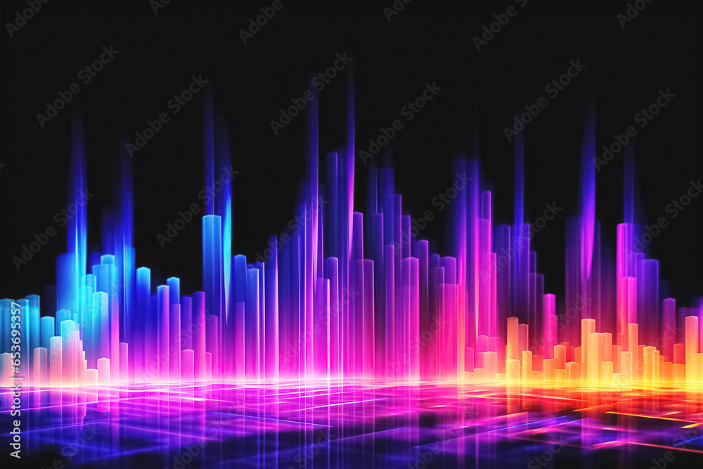 minimalistic neon glow city. Generative Ai minimalistic neon glow city. Generative Ai