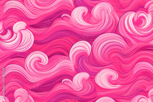 cartoon pink waves background. Generative Ai