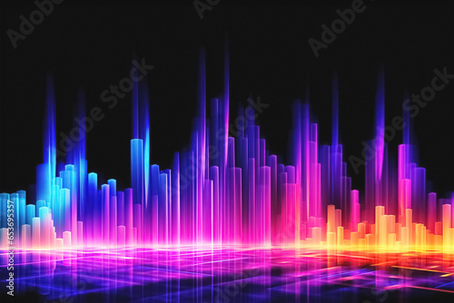minimalistic neon glow city. Generative Ai