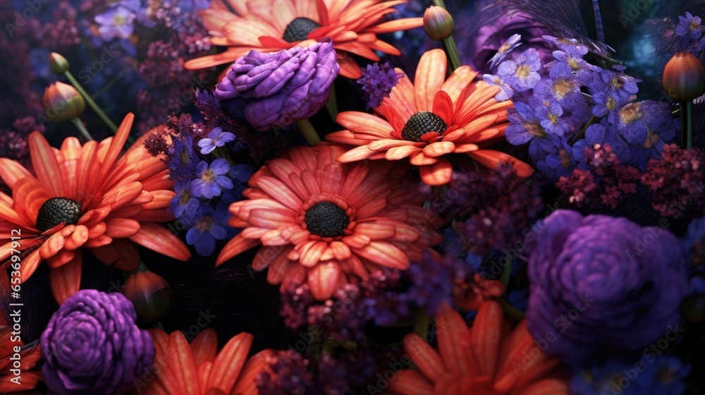 An abstraction of beautiful flowers that exist and captivate with their beauty An abstraction of beautiful flowers that exist and captivate with their beauty