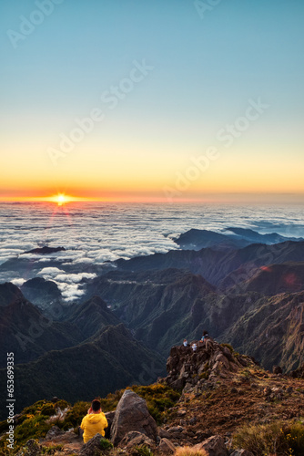 Sunrise from the highest peak of Madeira Pico Ruivo, Madeira