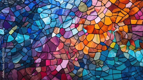 Abstract Mosaic Art with Colorful Tiles