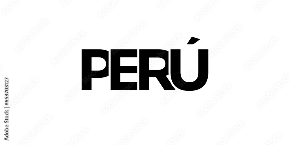 Peru emblem. The design features a geometric style, vector illustration ...