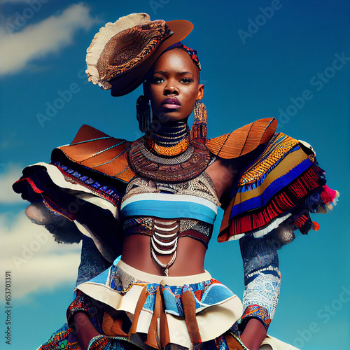 African woman in ethinc clothing. photo