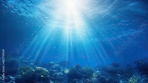 Abstract Underwater Ocean Scene as Wallpaper Background
