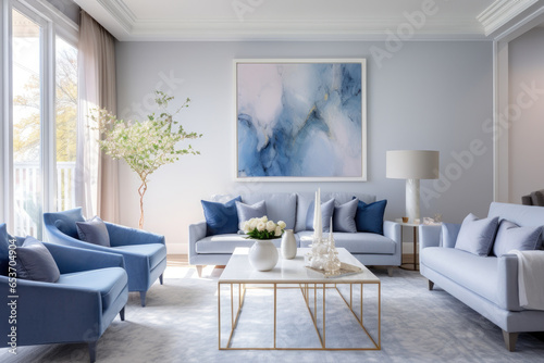 Step into a serene and inviting contemporary living room paradise with sleek furniture  cozy rugs  and floor-to-ceiling windows for an elegant and tranquil interior design.