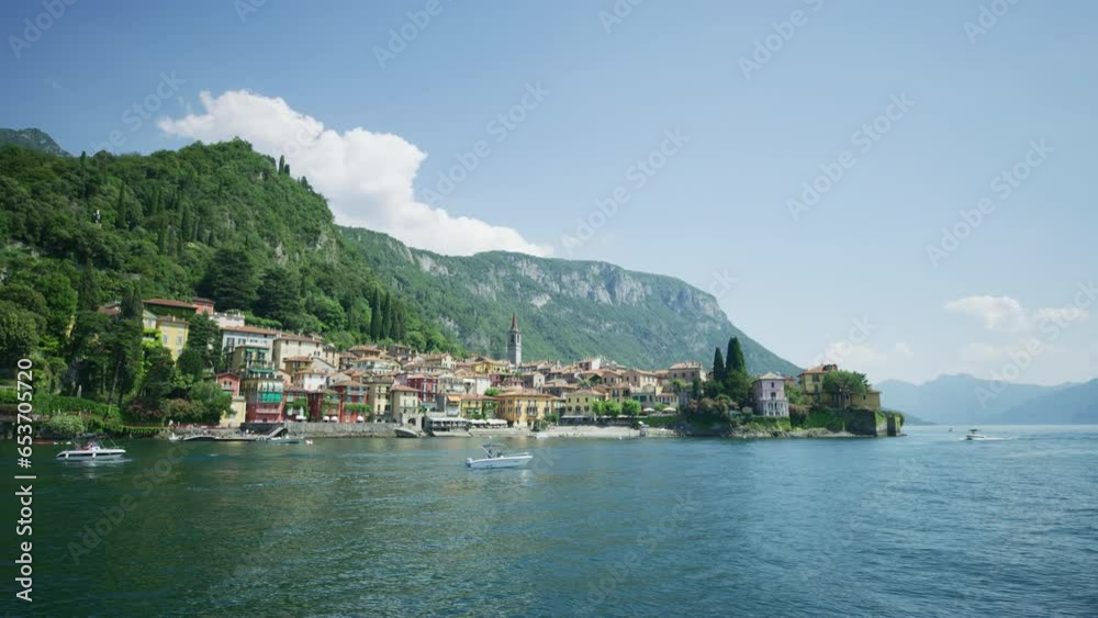 Panoramic view of Varenna on the eastern shore of Lake Como, Italy Panoramic view of Varenna on the eastern shore of Lake Como, Italy