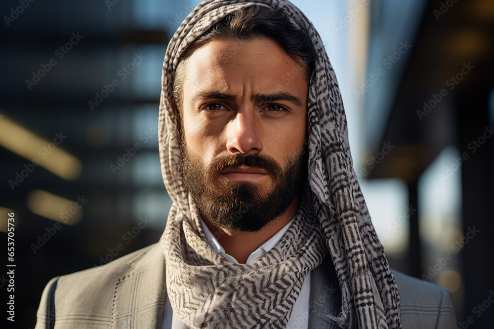 Generative AI technology picture of young arab man experienced worker modern life Generative AI technology picture of young arab man experienced worker modern life