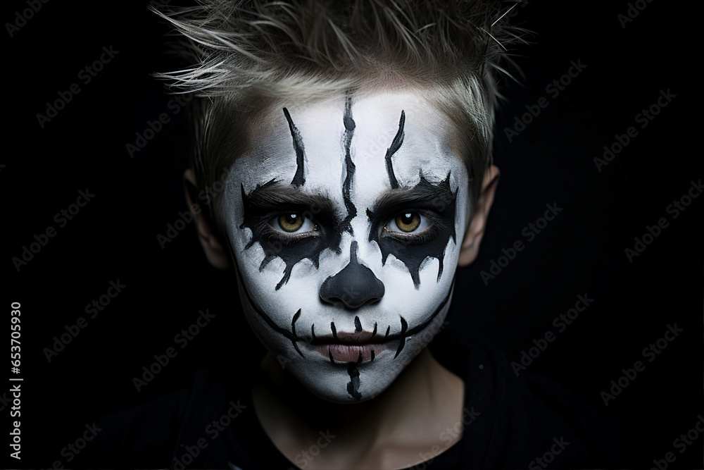 Generative AI portrait picture of scary halloween creature creepy killer man Generative AI portrait picture of scary halloween creature creepy killer man