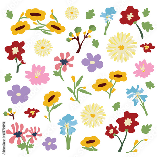 set of flowers