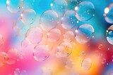Abstract Desktop Wallpaper Featuring Floating Bubbles Against Colorful Backdrop