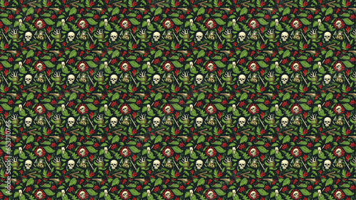 pattern with red flowers