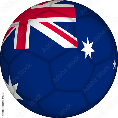 Football ball with Australia flag pattern. photo