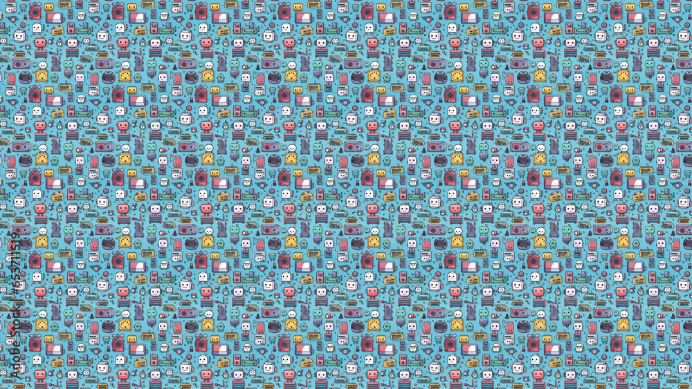 kids pattern on blue background kids pattern on blue background