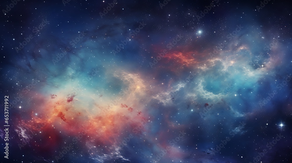 The milky Way Galaxy  cosmic space  magical  starry background, AI Generative - obrazy, fototapety, plakaty 