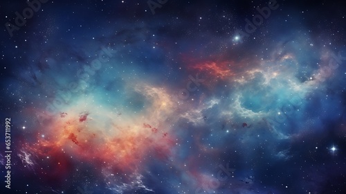 The milky Way Galaxy  cosmic space  magical  starry background, AI Generative photo