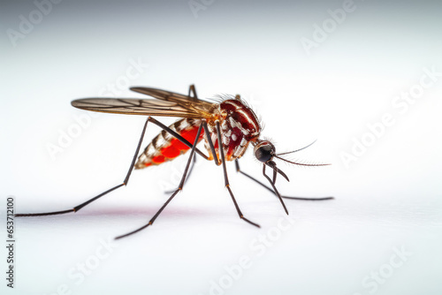 Mosquito insect closeup on white background