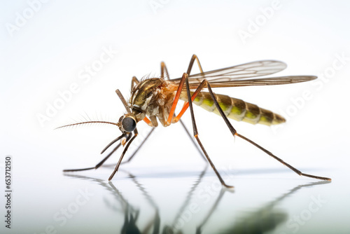 Mosquito insect closeup on white background © Veniamin Kraskov