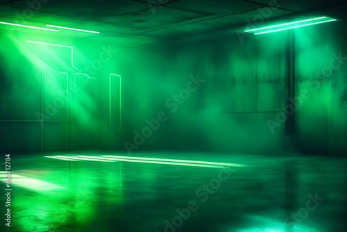 empty green room interior 