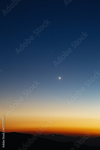 Venus above the horizon after sunset