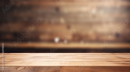 Empty Wooden Table Top Whit Party Birthday Background B