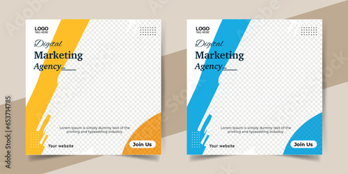 Digital marketing social media and Instagram, Facebook post template banner