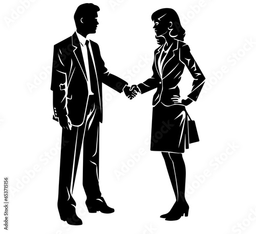 business people shaking hands Silhouette