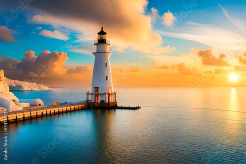 lighthouse at sunset