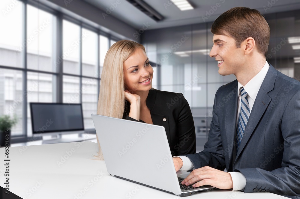 Business people in office planning projects, AI generated image