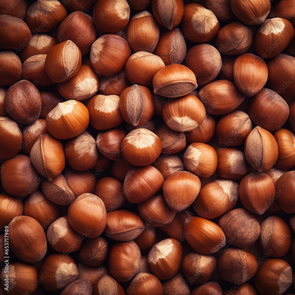 Hazelnuts background. Close up view of hazelnuts Hazelnuts background. Close up view of hazelnuts