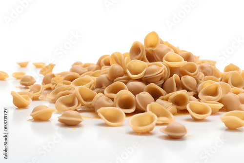 Orecchiette pasta isolated on white background as package design element. photo