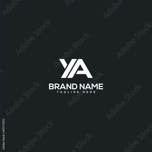 Alphabet Minimal Letters YA AY Business Logo Design Vector.
