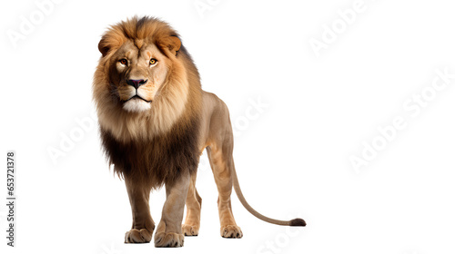 Lion the king of the jungle sad. Isolated on Transparent background.