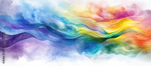 Abstract impressionist painting depicting a vibrant rainbow flag symbolizing unity and celebrating pride month