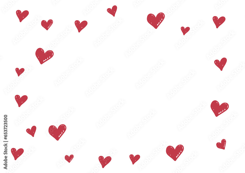 Heart frame for Valentines day. Romantic pink heart background. Illustration for holiday design. Many flying hearts on white background. Wedding card, valentine's day greetings, lovely frame Heart frame for Valentines day. Romantic pink heart background. Illustration for holiday design. Many flying hearts on white background. Wedding card, valentine's day greetings, lovely frame