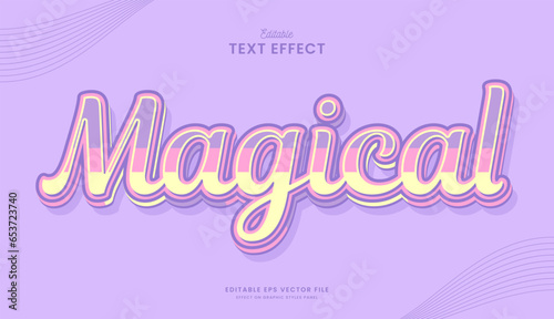 decorative magical purple editable text effect vector design