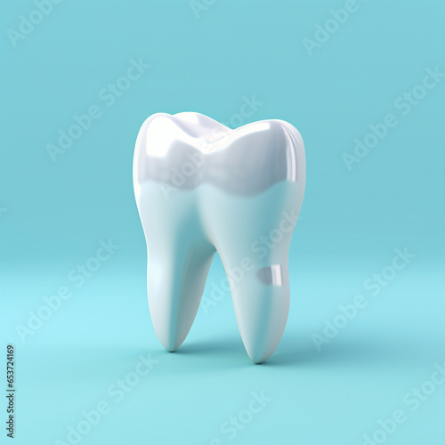 White teeth in a blue background 