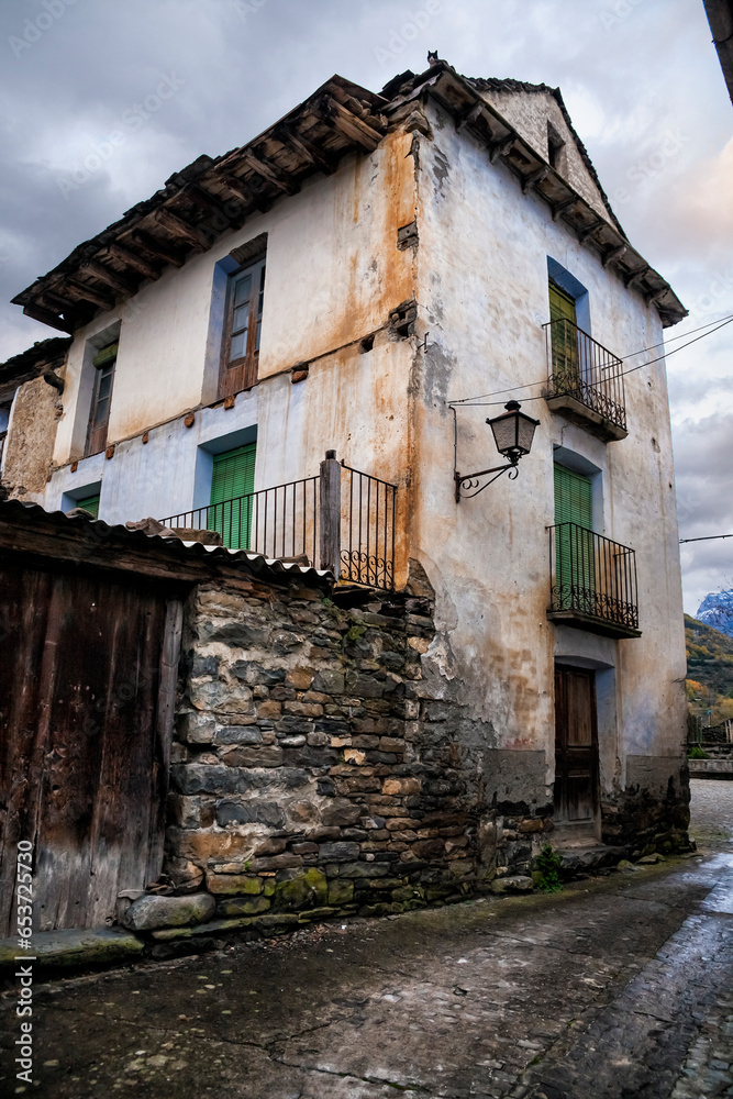 Old house in Broto. Huesca. Aragon. Spain. Europe.