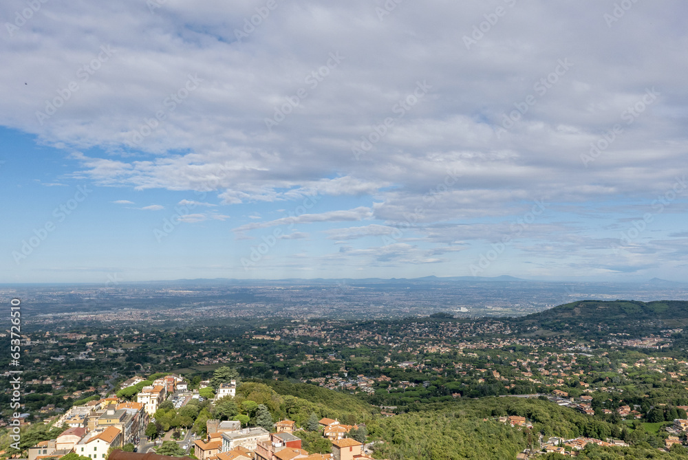 Obraz premium panoramic view from the Lazio municipality of Rocca di Papa on Rome