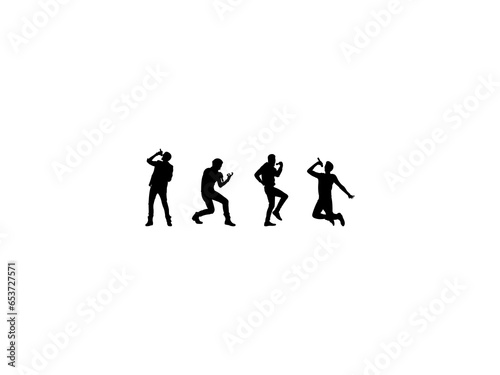Male Singer Silhouettes Vector