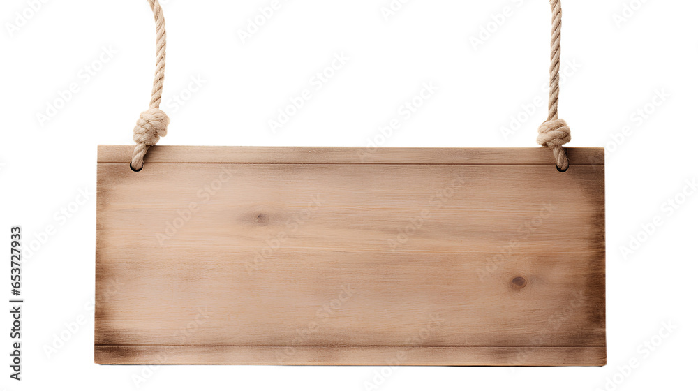 Hanging Wooden sign with ropes. Isolated on Transparent background. Hanging Wooden sign with ropes. Isolated on Transparent background.