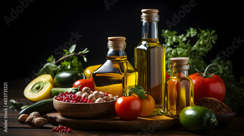 vegetable oil, many oil and fat products a bottle 